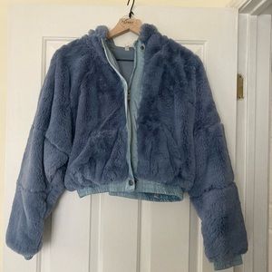 Fur cropped jacket